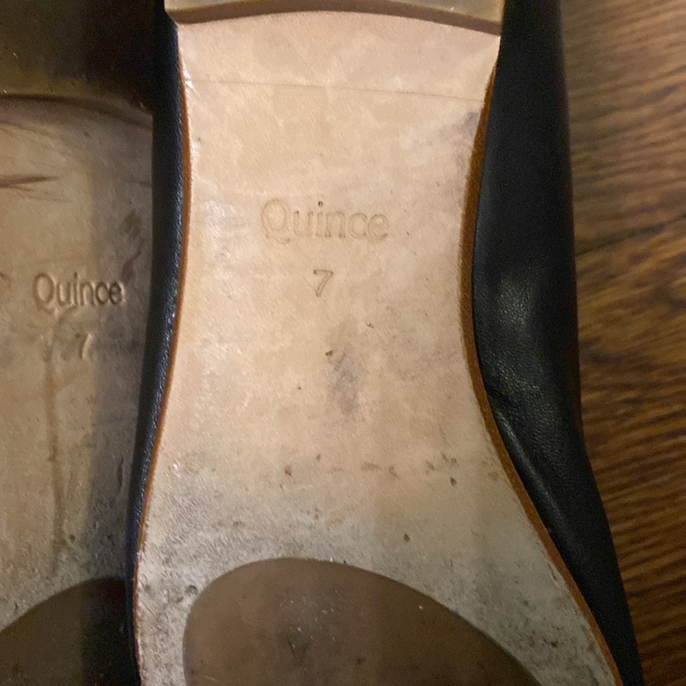 Quince Black Pointed Toe Bow Flats - Picture 5 of 5